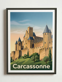 Affiche de Carcassonne - Cité de Carcassonne – Cadre métal