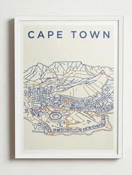 Affiche de Cape Town – Cadre blanc