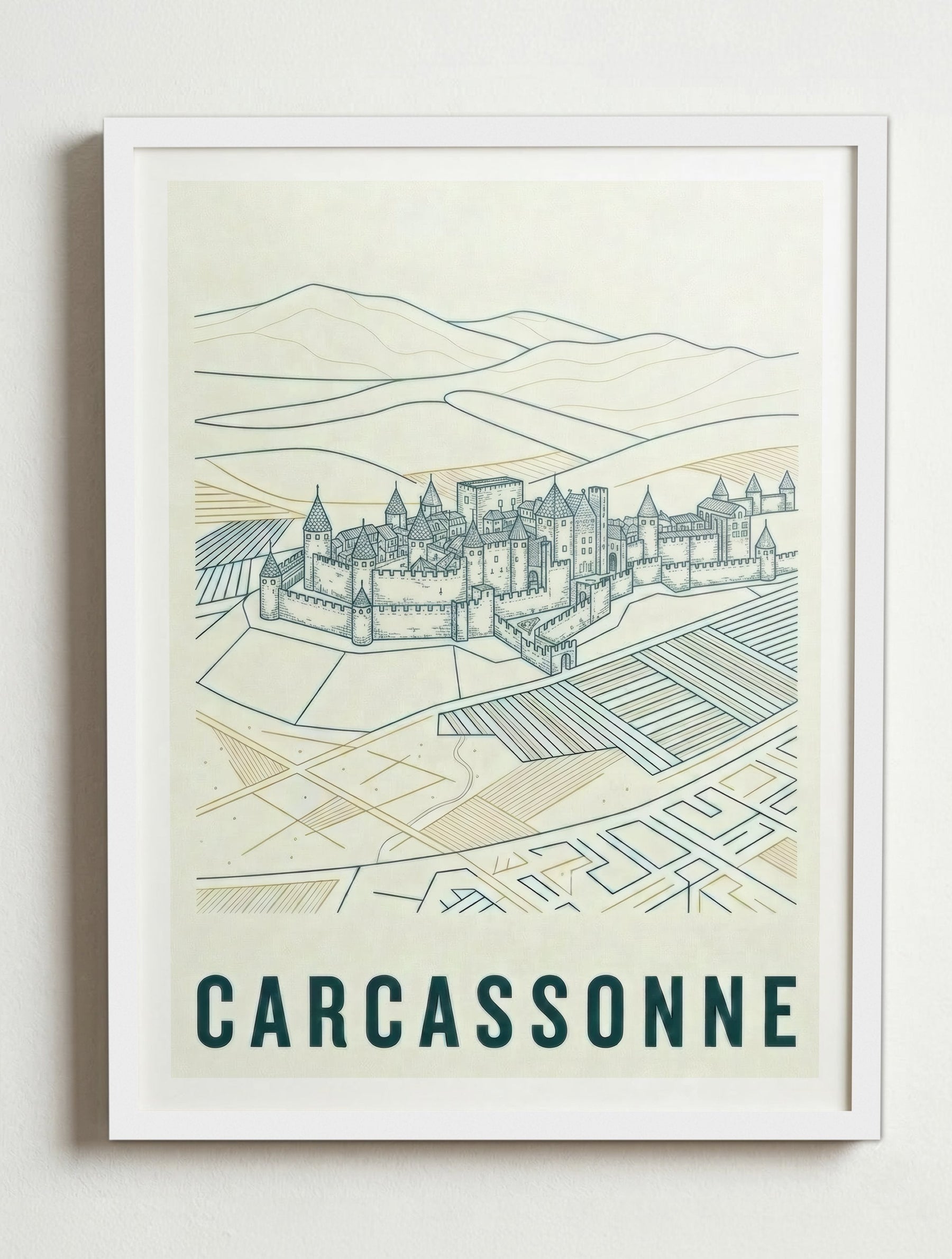 Affiche de Carcassonne – Cadre blanc