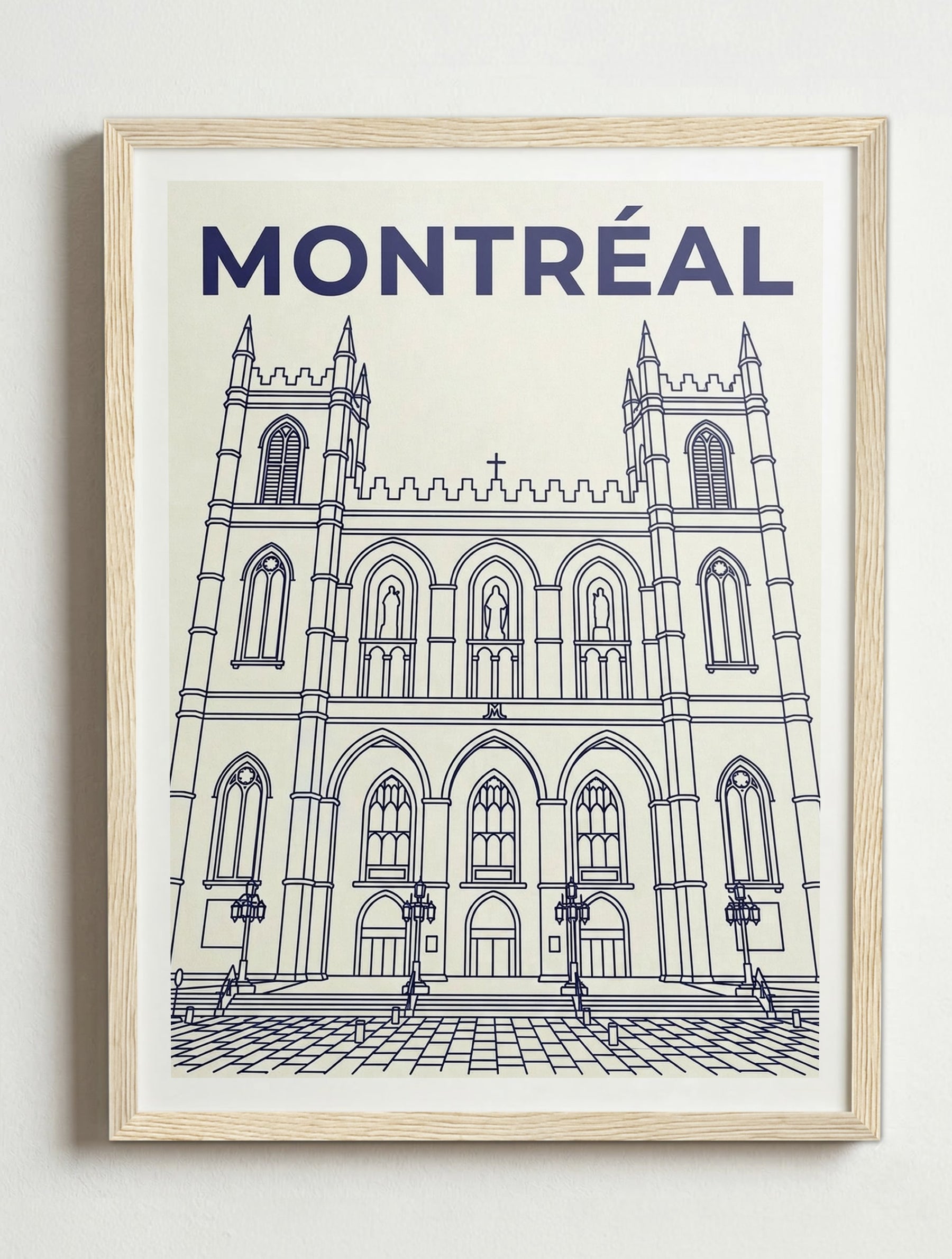 Affiche de Montréal – Cadre bois