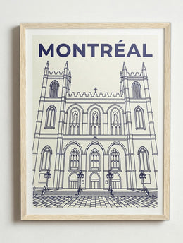Affiche de Montréal – Cadre bois