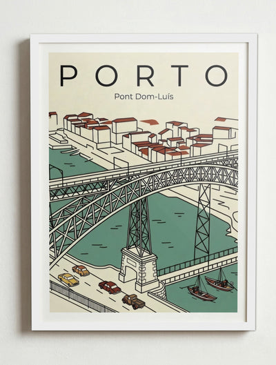 Affiche de Porto – Cadre blanc