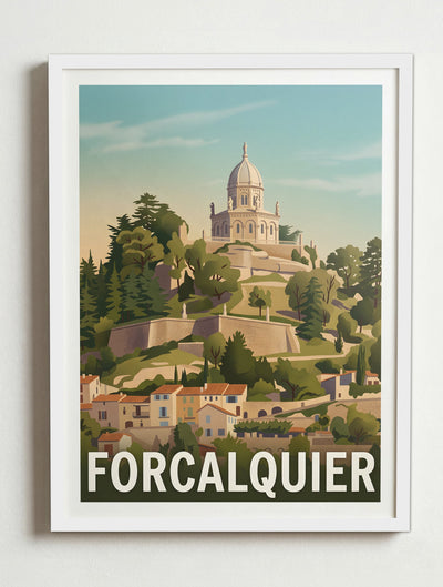 Affiche de Forcalquier - Citadelle de Forcalquier – Cadre blanc
