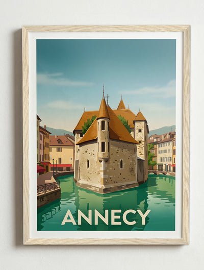 Affiche de Annecy – Cadre bois