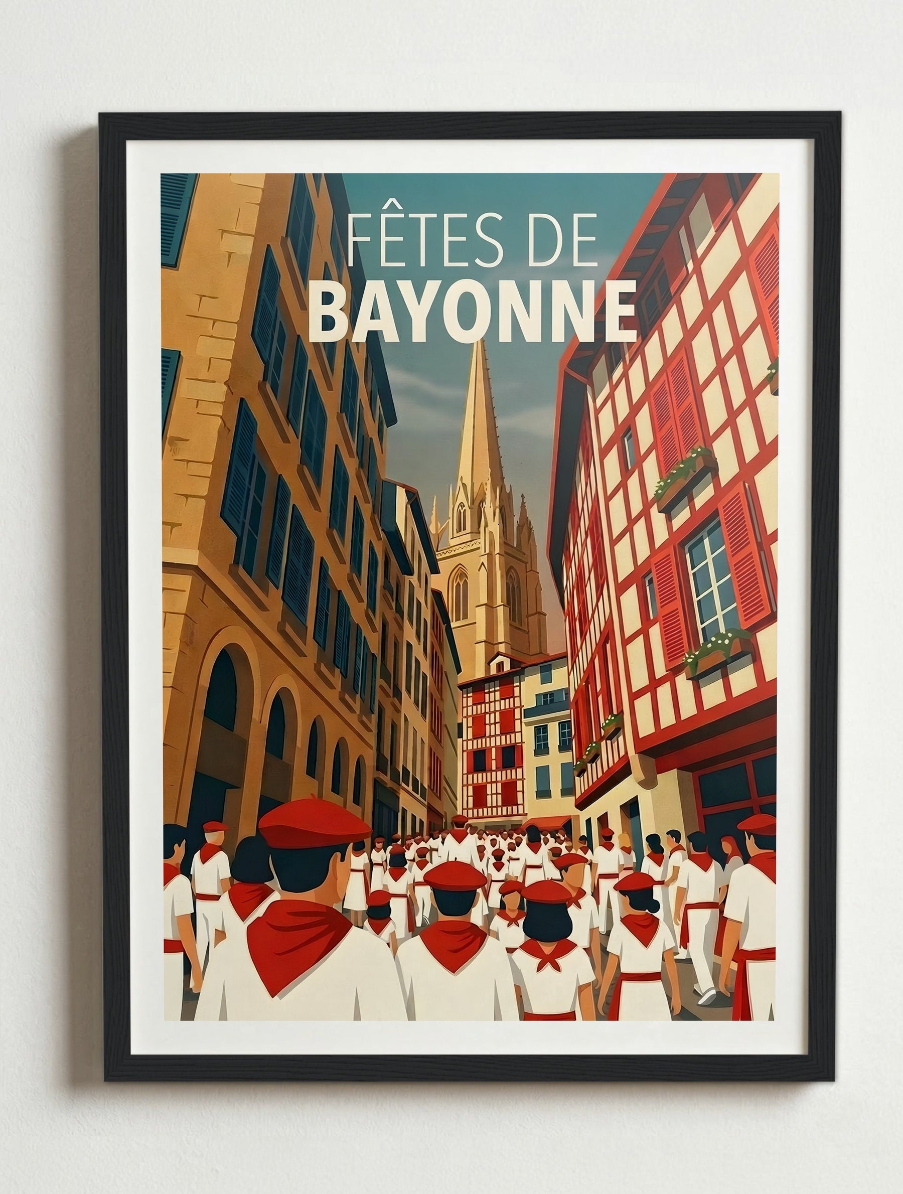 Affiche de Bayonne – Cadre noir