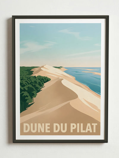 Affiche de la Dune du Pilat – Cadre métal