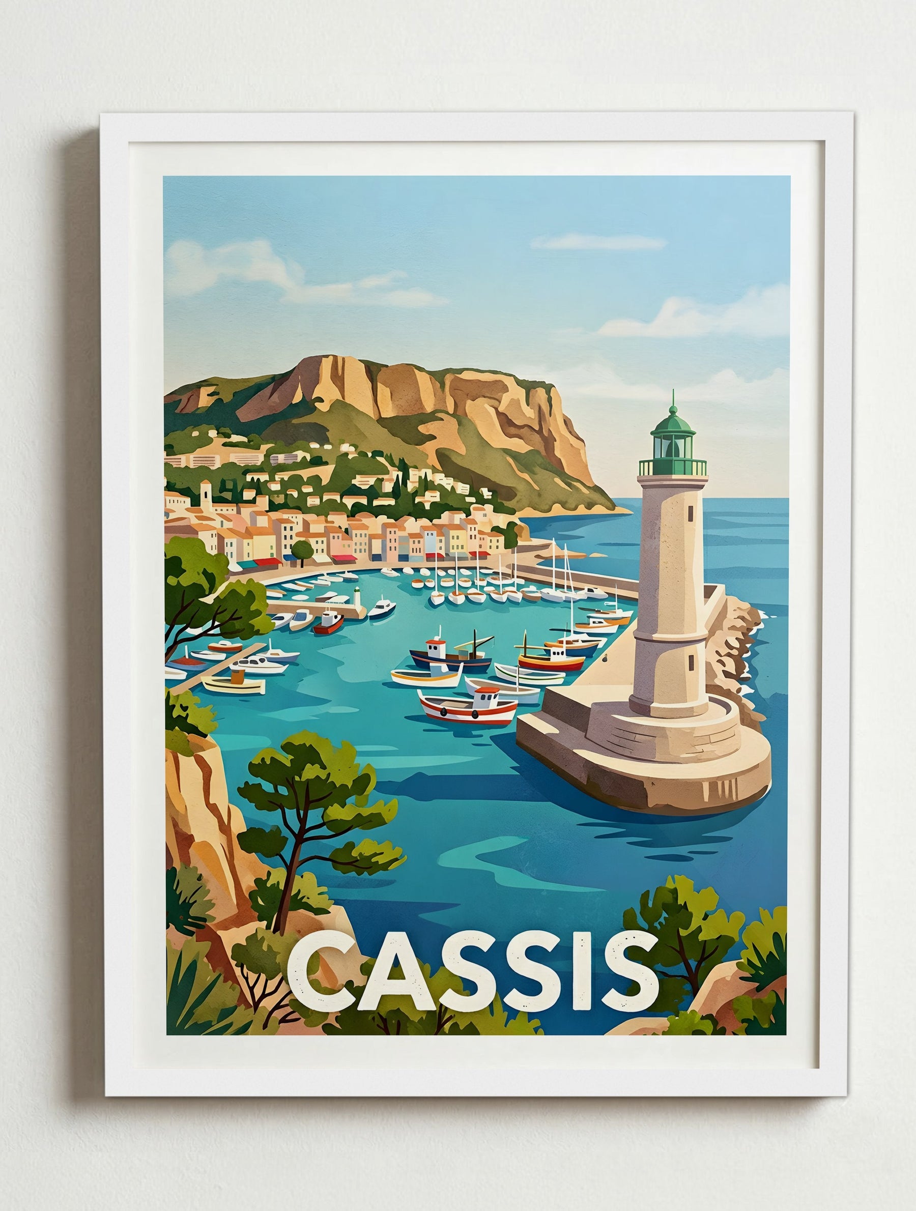 Affiche de Cassis – Cadre blanc