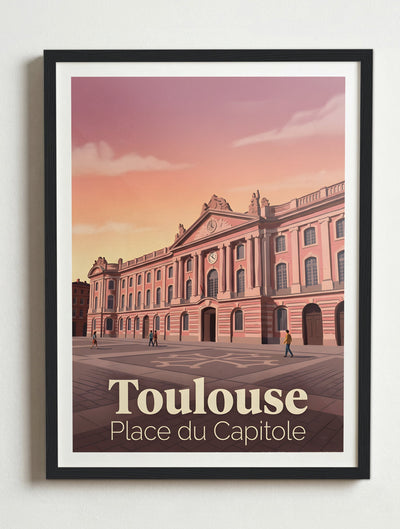 Affiche de Toulouse - Place du Capitole – Cadre noir