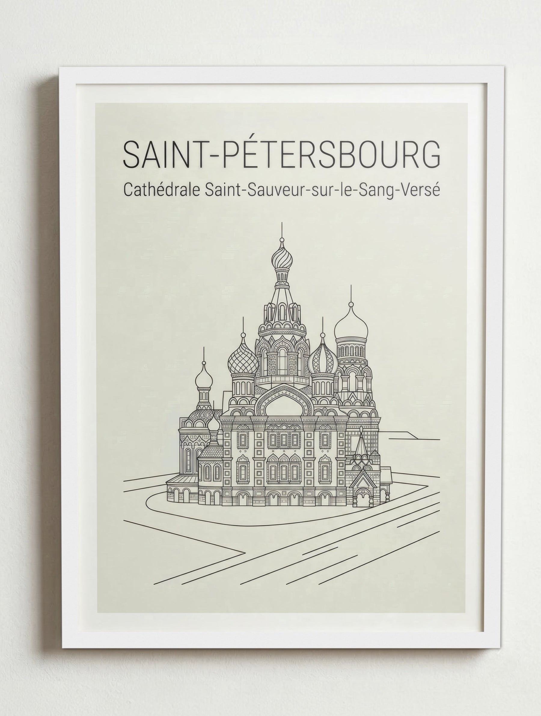 Affiche de Saint-Pétersbourg – Cadre blanc