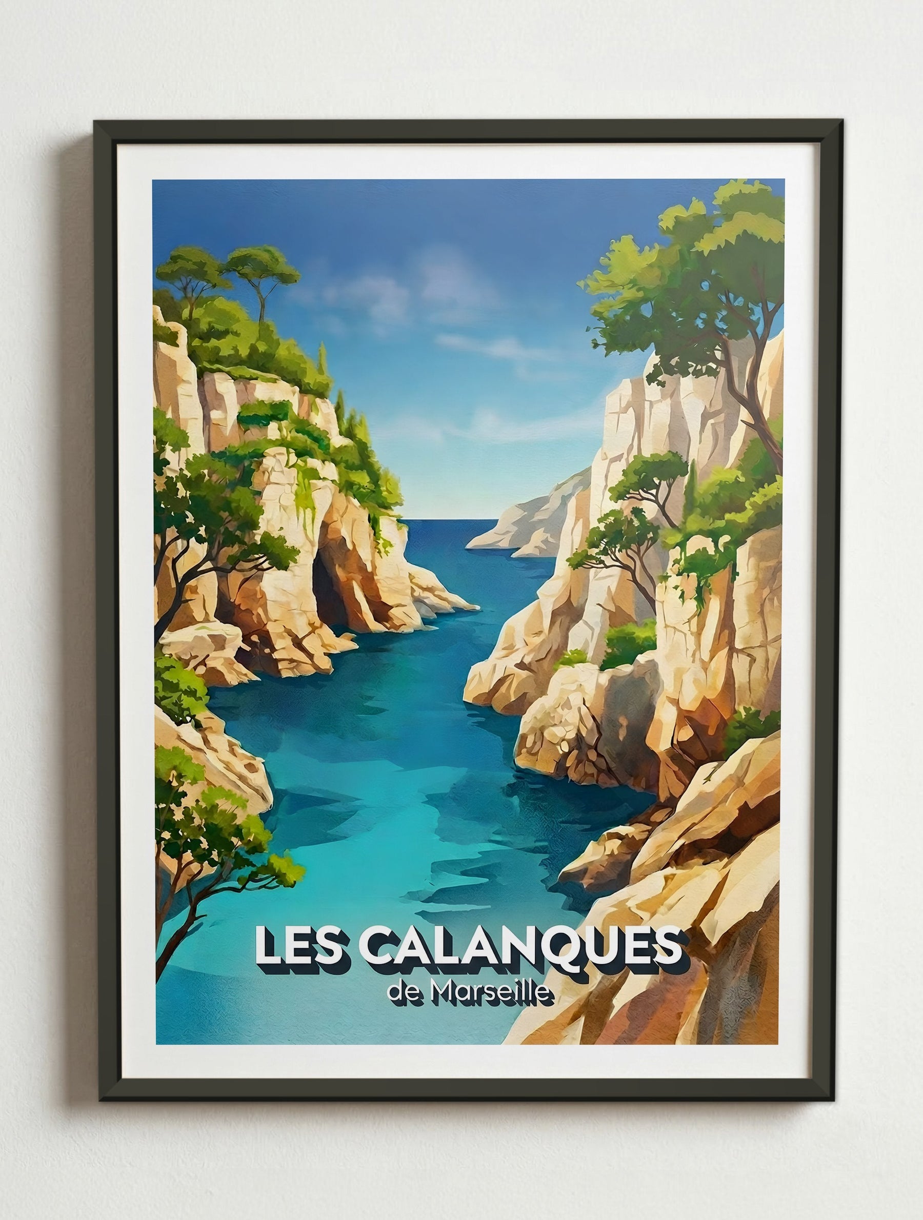 Affiche des Calanques de Marseille – Cadre métal