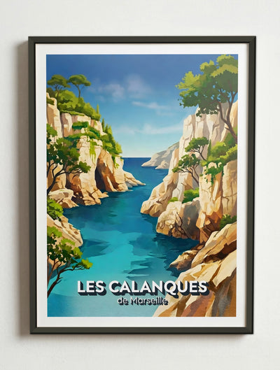 Affiche des Calanques de Marseille – Cadre métal