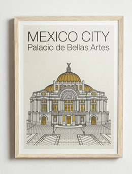 Affiche de Mexico City – Cadre bois