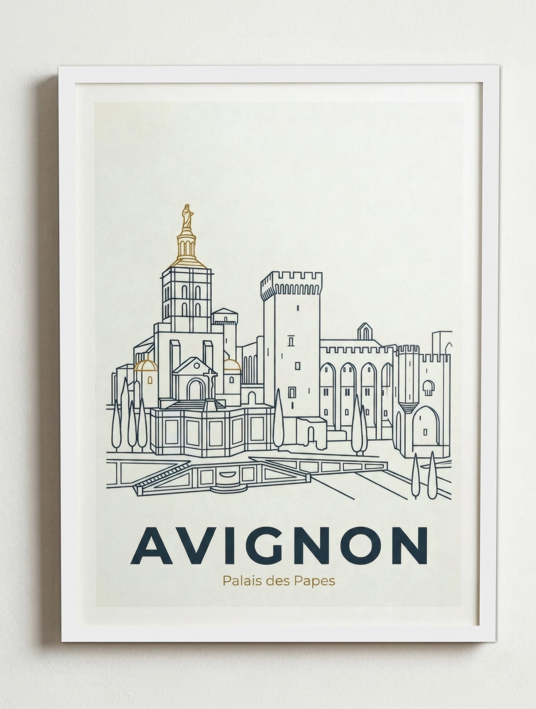 Affiche de Avignon – Cadre blanc