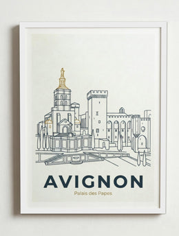 Affiche de Avignon – Cadre blanc