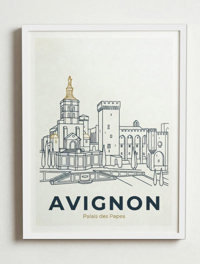 Affiche de Avignon – Cadre blanc