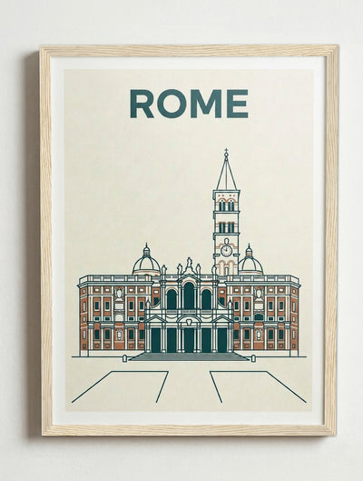 Affiche de Rome – Cadre bois