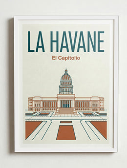 Affiche de La Havane – Cadre blanc