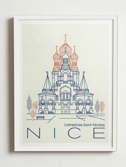 Affiche de Nice – Cadre blanc