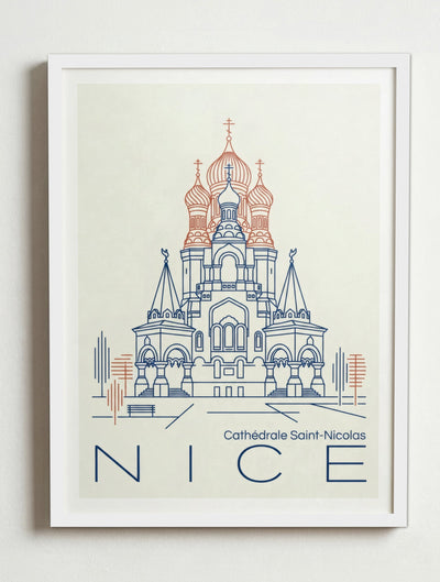Affiche de Nice – Cadre blanc