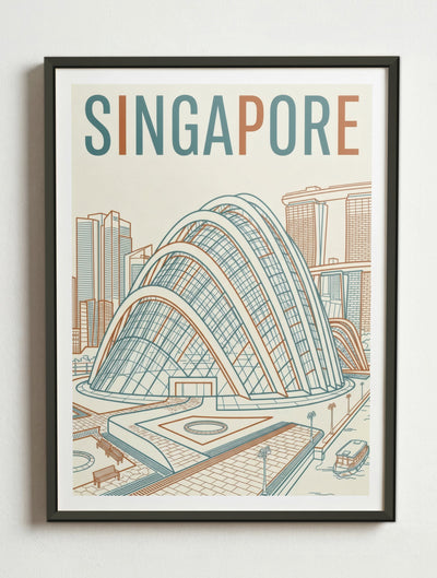 Affiche de Singapore – Cadre métal