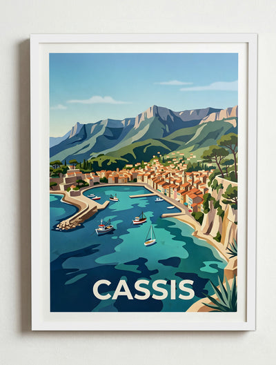 Affiche de Cassis – Cadre blanc