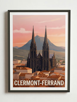 Affiche de Clermont-Ferrand – Cadre métal
