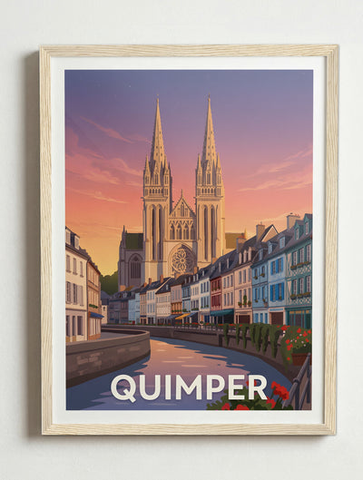 Affiche de Quimper – Cadre bois