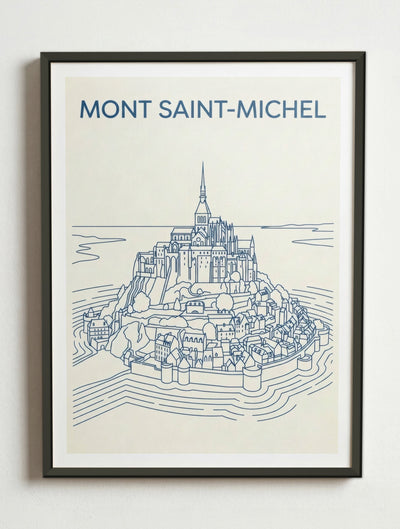 Affiche de Mont Saint-Michel – Cadre métal