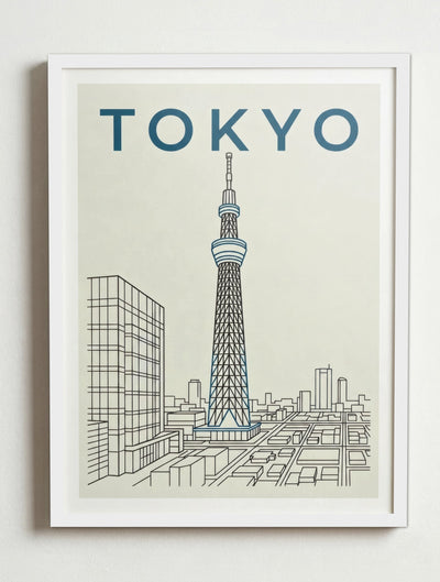 Affiche Tokyo – Cadre blanc