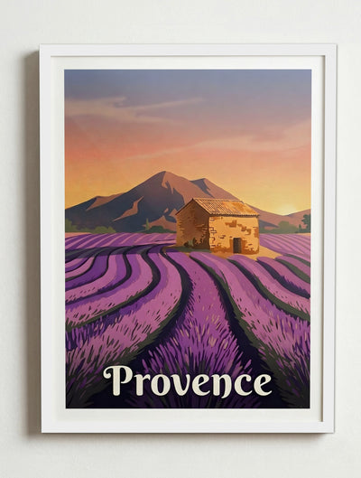 Affiche de Provence – Cadre blanc