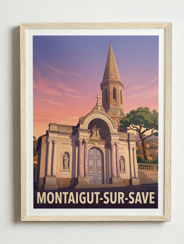 Affiche de Montaigut-sur-Save, France - – Cadre bois