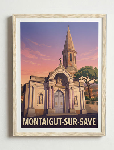 Affiche de Montaigut-sur-Save, France - – Cadre bois