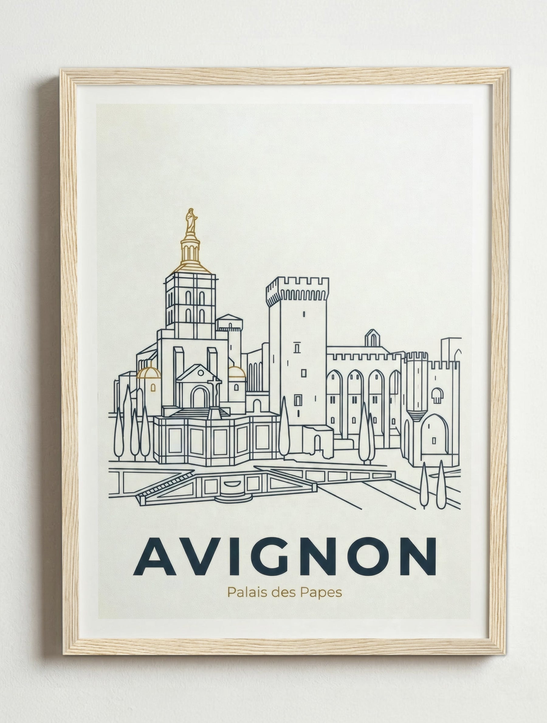 Affiche de Avignon – Cadre bois
