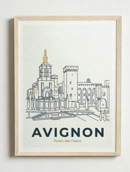 Affiche de Avignon – Cadre bois