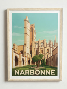 Affiche de Narbonne – Cadre bois