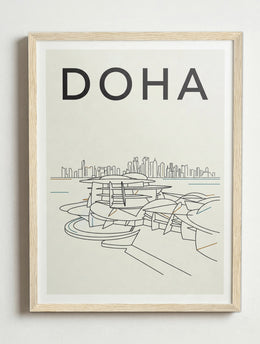 Affiche de Doha – Cadre bois