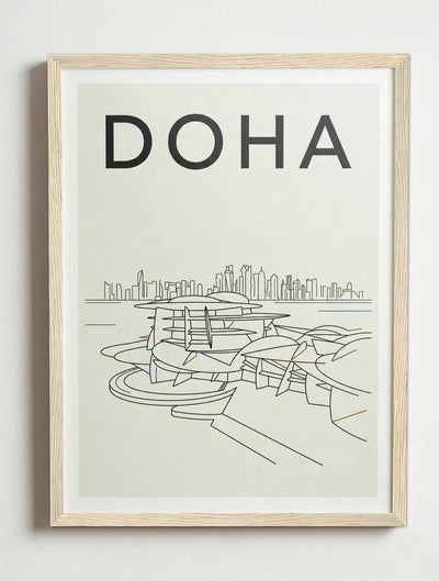 Affiche de Doha – Cadre bois