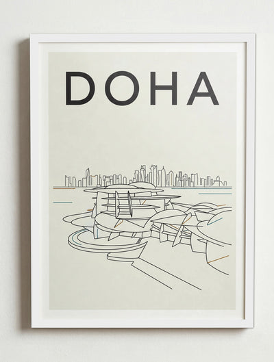 Affiche de Doha – Cadre blanc