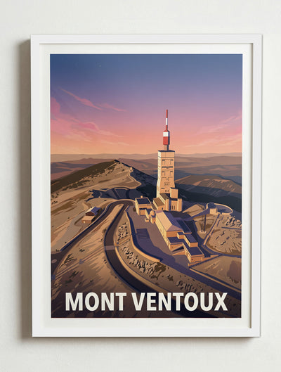 Affiche de Mont Ventoux – Cadre blanc