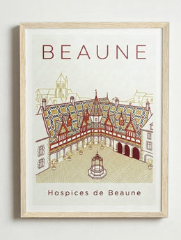 Affiche de Beaune – Cadre bois