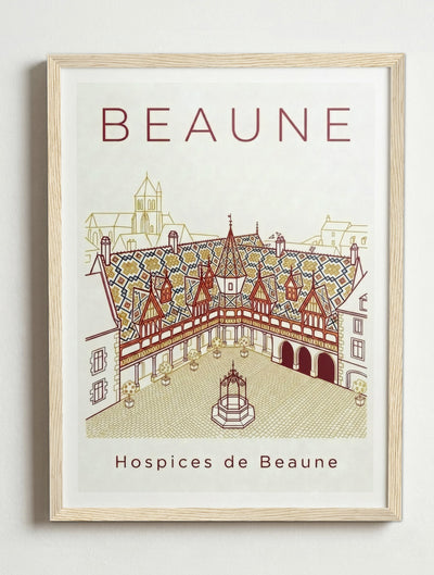 Affiche de Beaune – Cadre bois