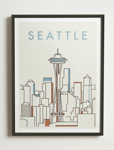 Affiche de Seattle – Cadre métal