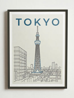 Affiche Tokyo – Cadre métal