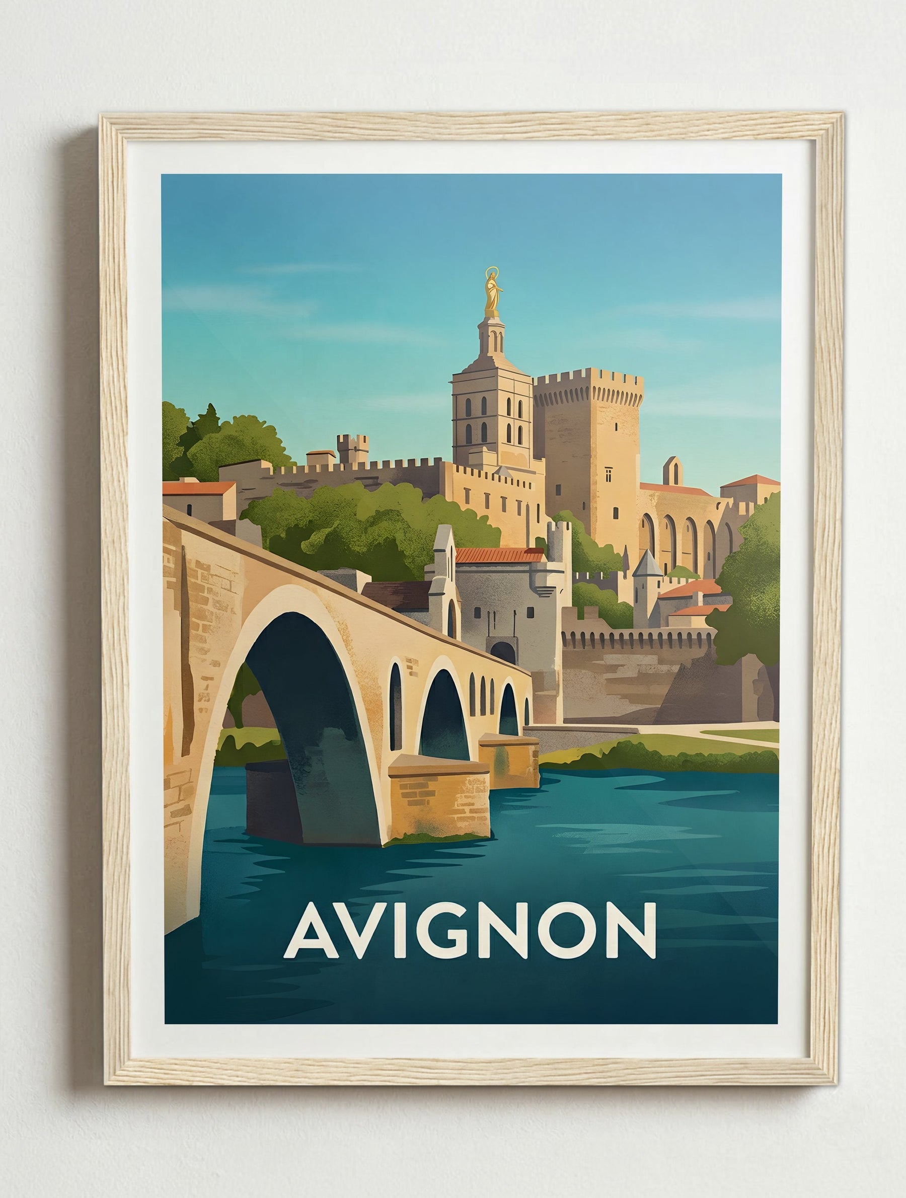 Affiche de Avignon – Cadre bois