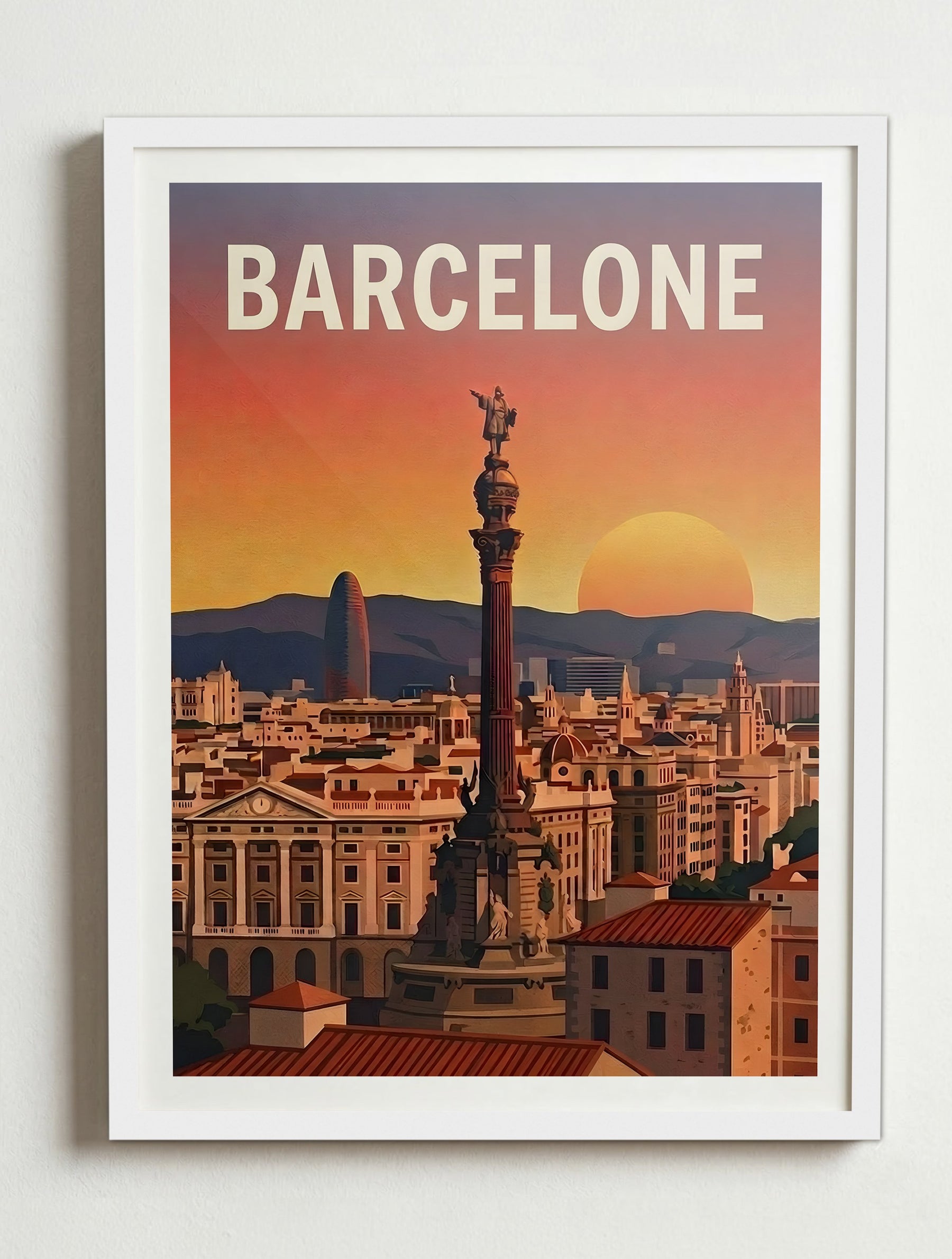 Affiche de Barcelona – Cadre blanc