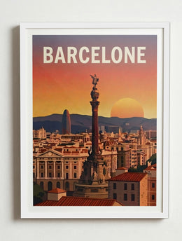 Affiche de Barcelona – Cadre blanc