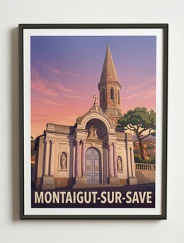 Affiche de Montaigut-sur-Save, France - – Cadre métal