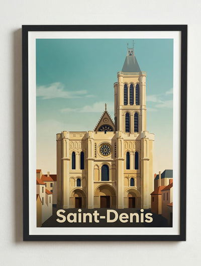 Affiche de Saint-Denis - Basilique Cathédrale Saint-Denis – Cadre noir