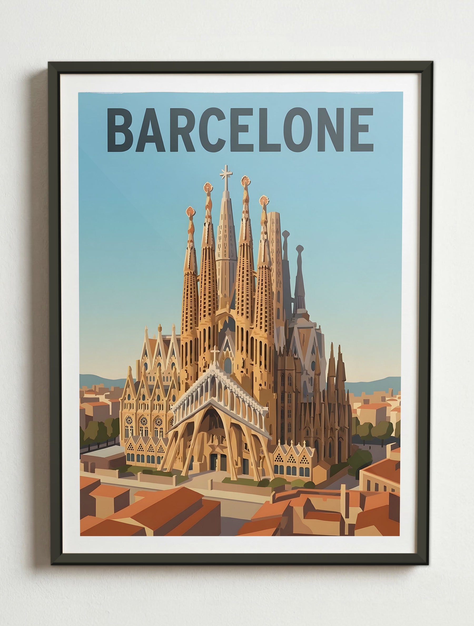 Affiche de Barcelone - Sagrada Familia – Cadre métal