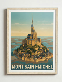 Affiche du Mont Saint-Michel – Cadre bois